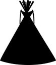 Silhouette of Cartoon teepee tipi. Traditional Indian dwelling